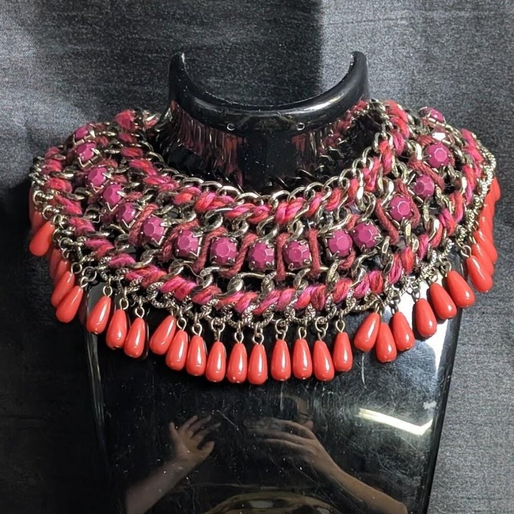 3 for $30 vintage 90's mixed media statement necklace - large thick